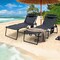 Costway 1/2 PCS Oversize Folding Chaise Lounge with Backrest Detachable Pillow Pocket